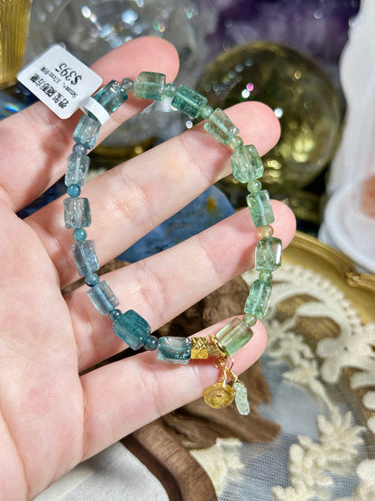 Free-Shaped Sugar Cube Blue Green Tourmaline