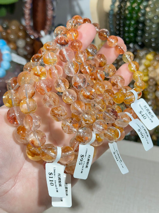 Red and yellow gum flower crystal
