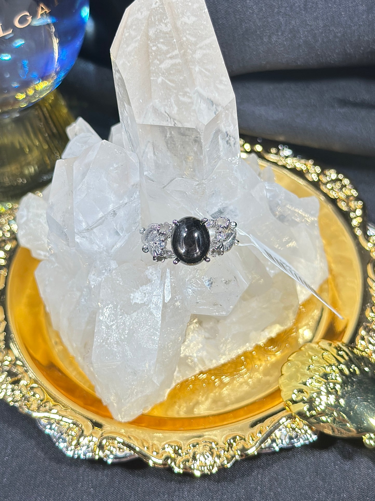 Gold Luck Stone S925 Silver Ring-2