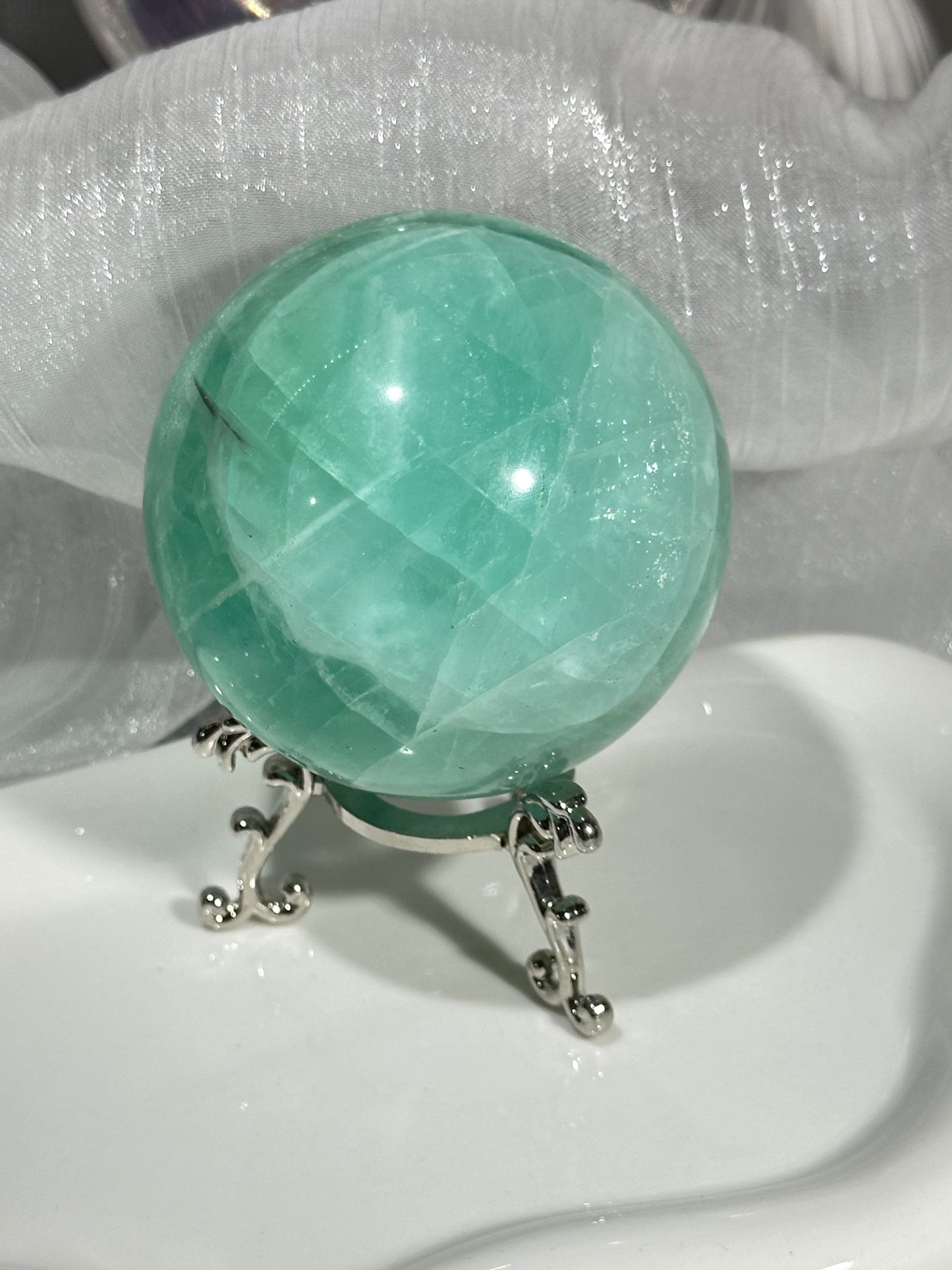 Green Fluorite Crystal Ball