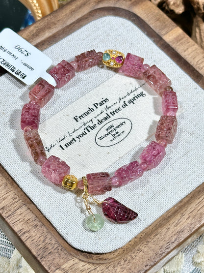 Full pink tourmaline sugar cubes