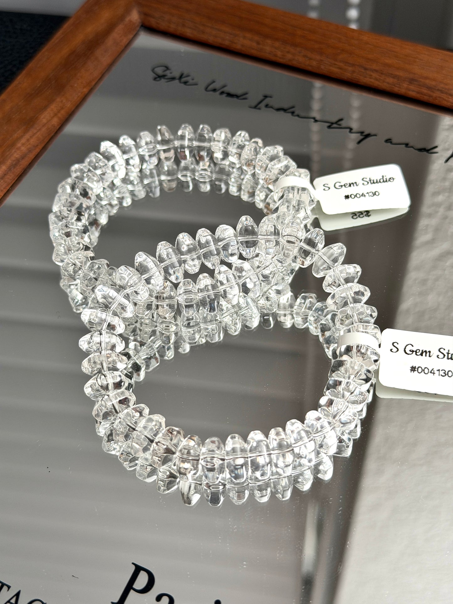 净体六角算盘白水晶