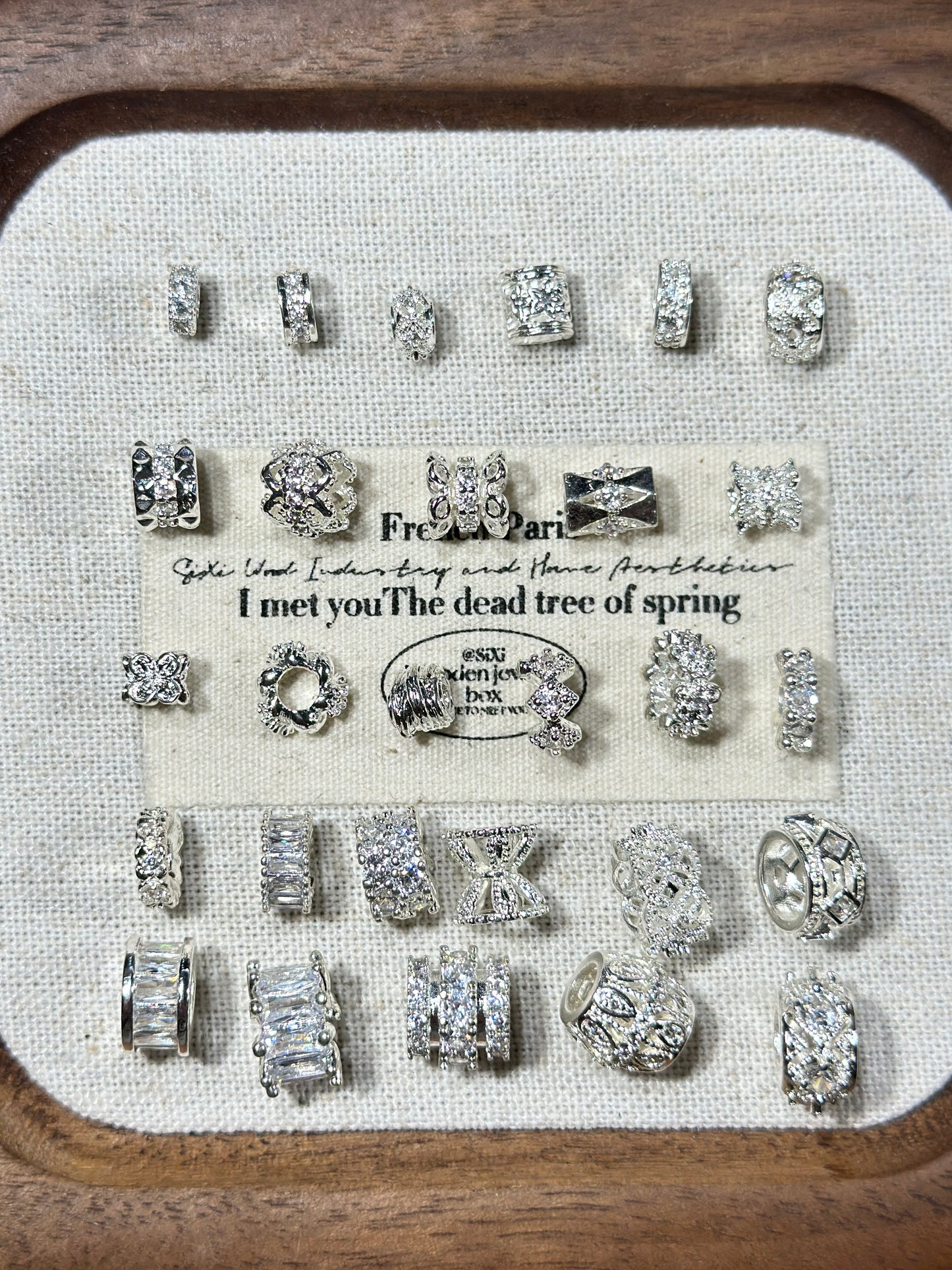 Bright silver ring spacer