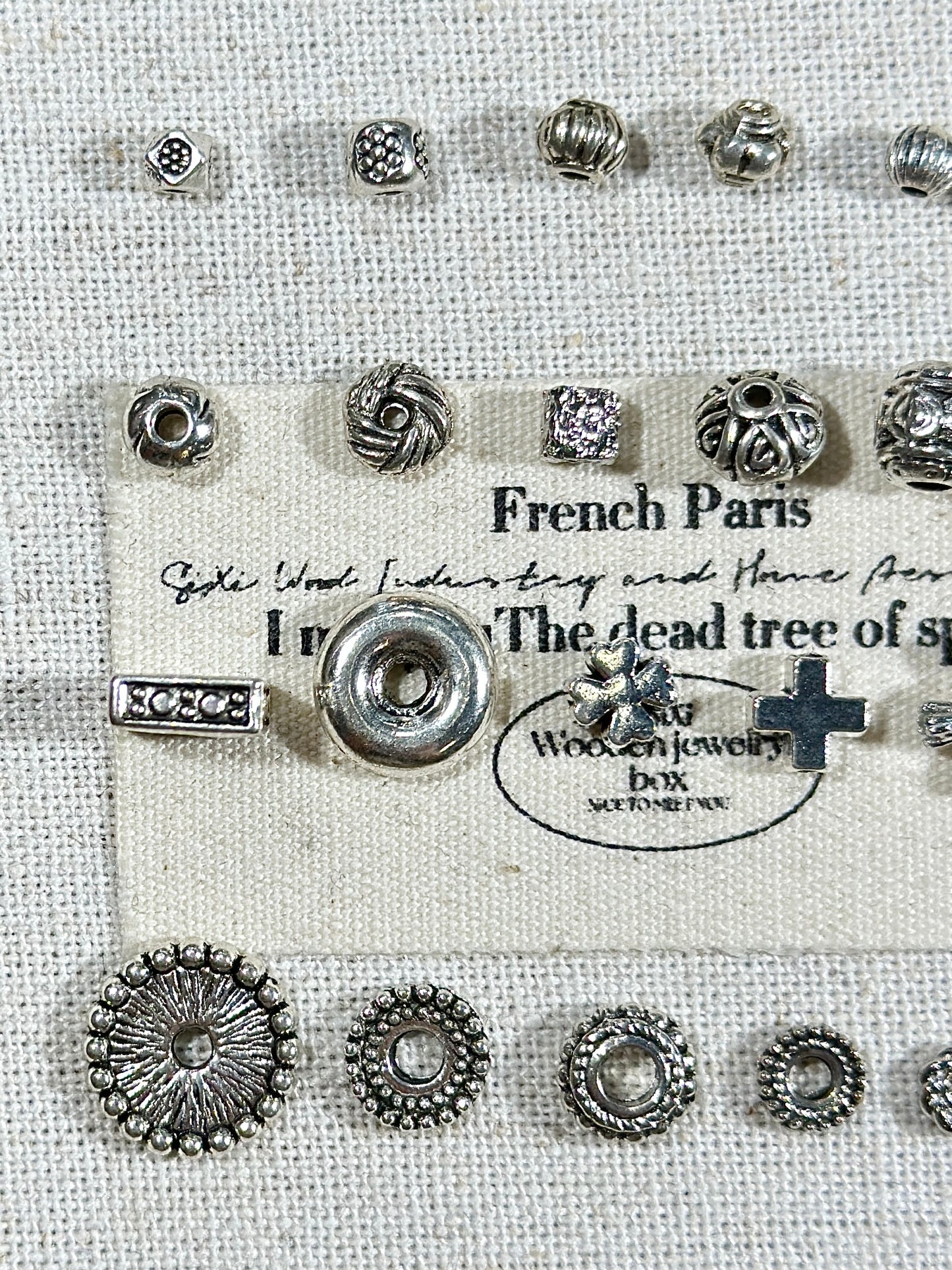 Antique silver bead spacer