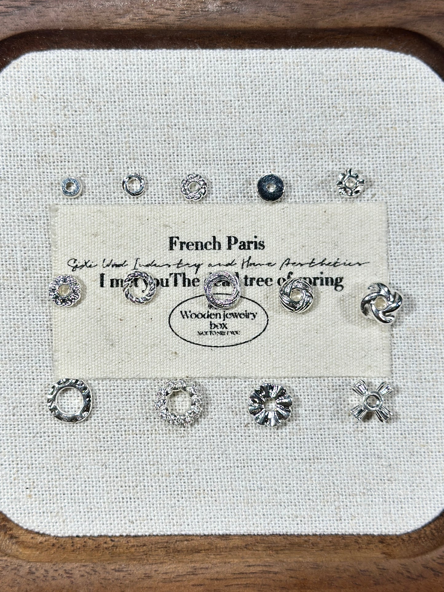 Bright silver spacer accessories