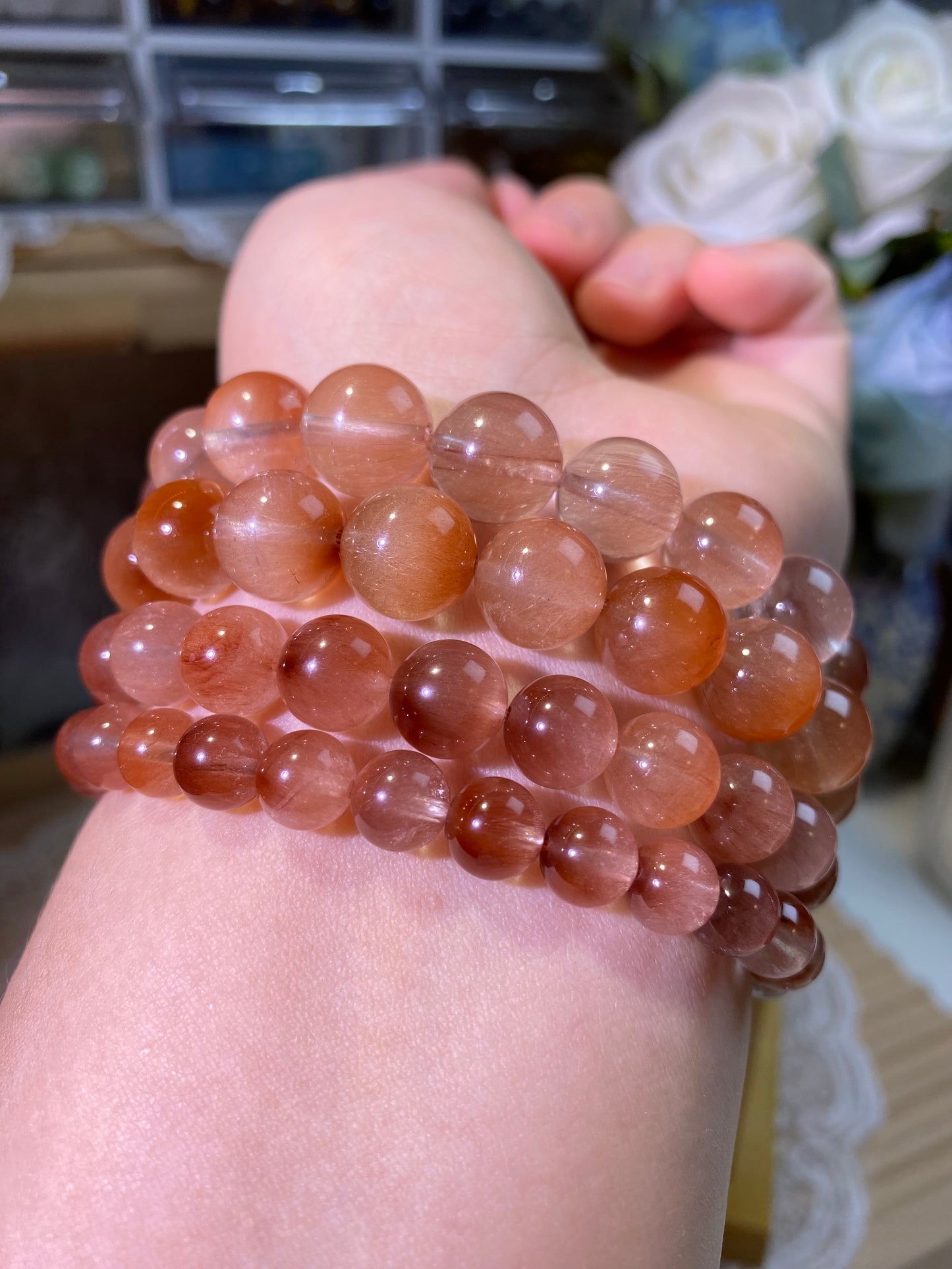 Bean paste pink rabbit hair crystal