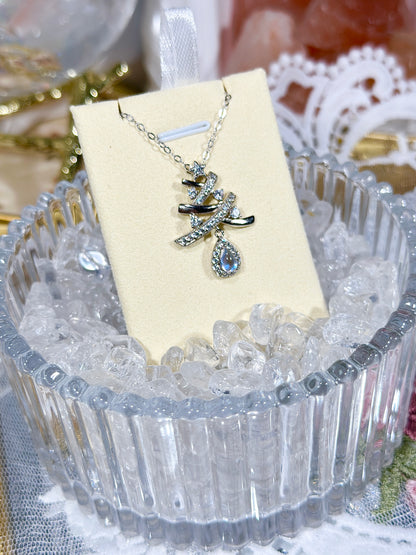 Blue Moonlight Christmas Tree Necklace S925 Silver