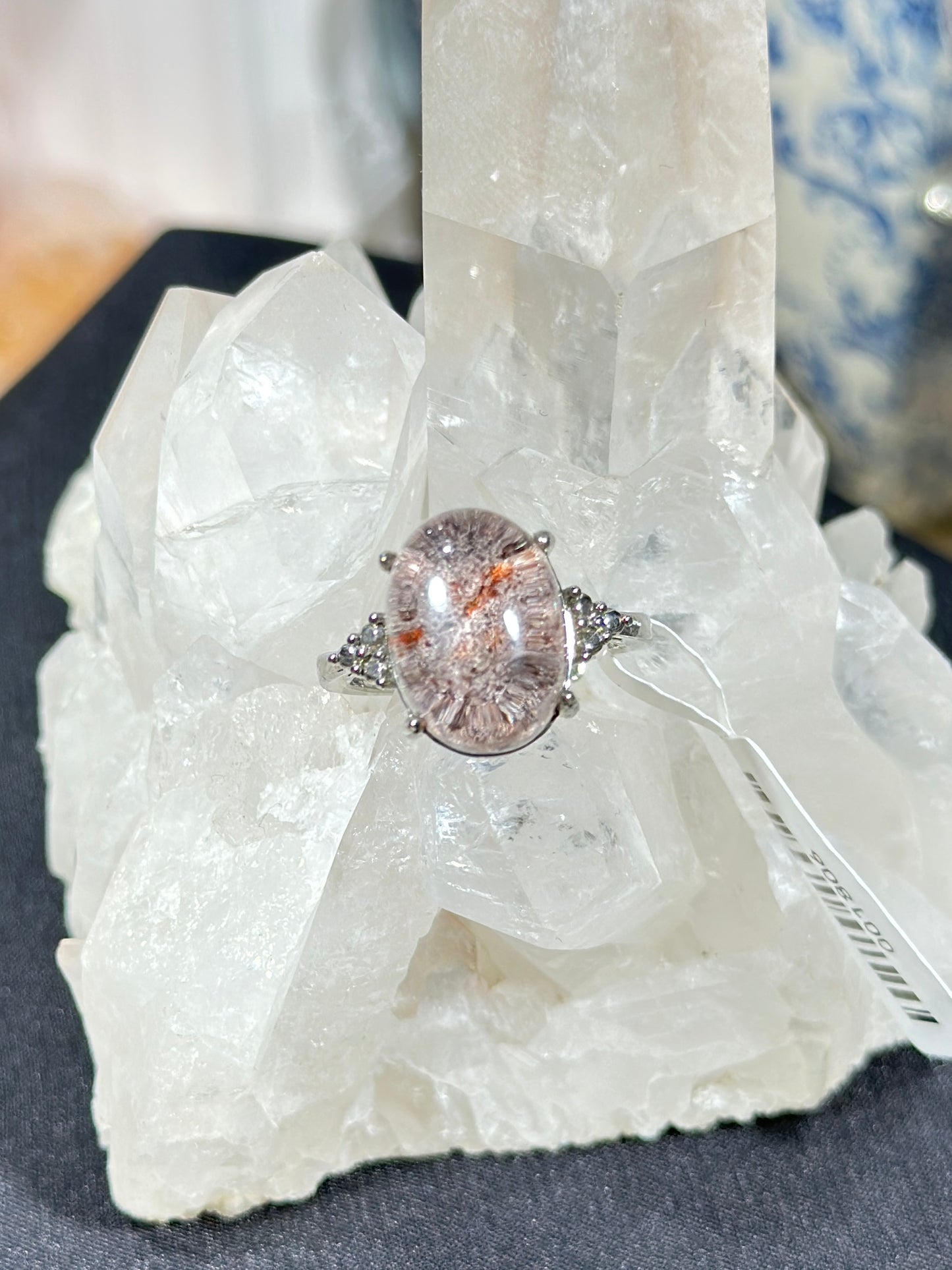 Purple Pink Ghost Crystal S925 Silver Ring