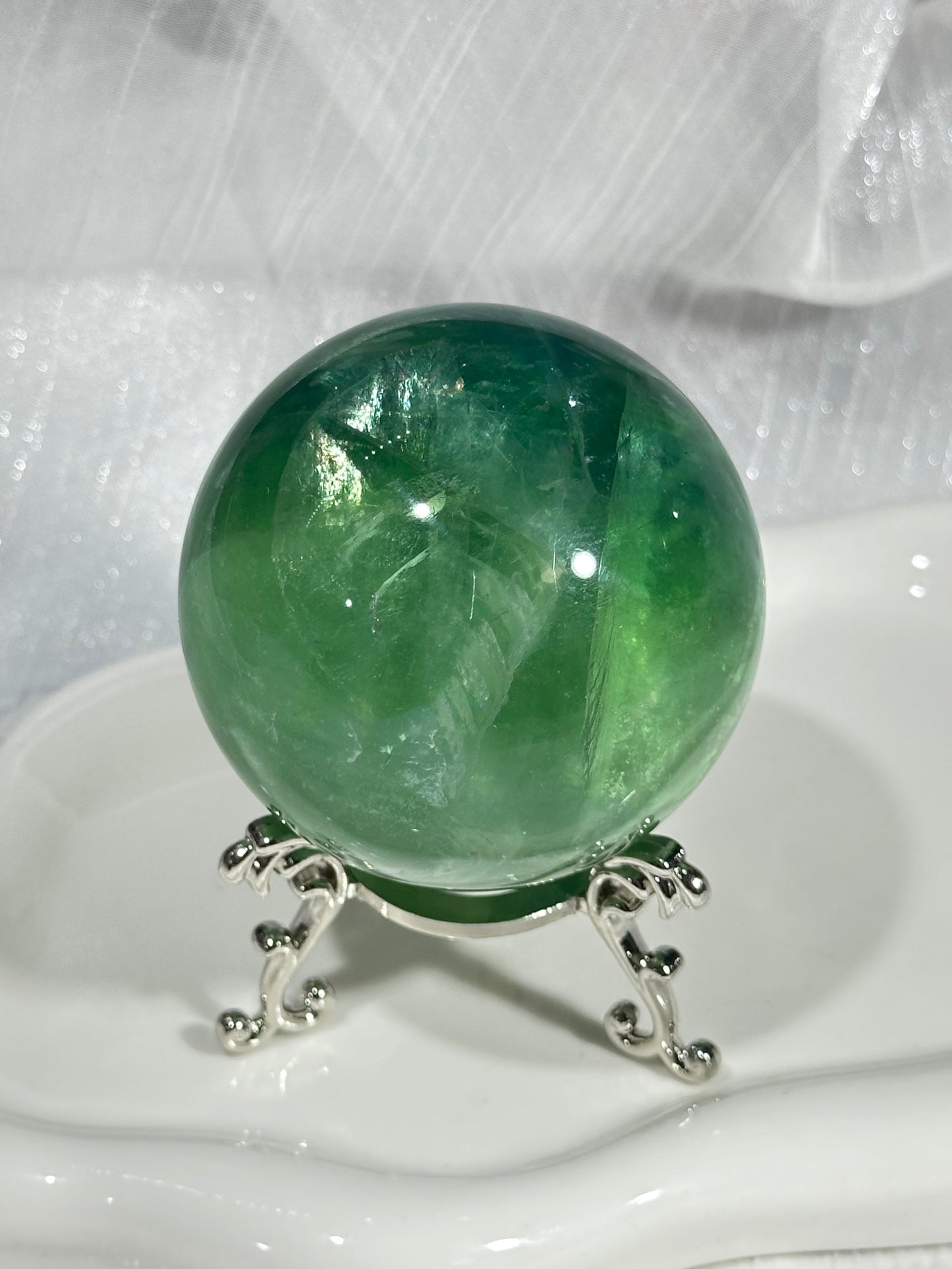 Green Fluorite Crystal Ball