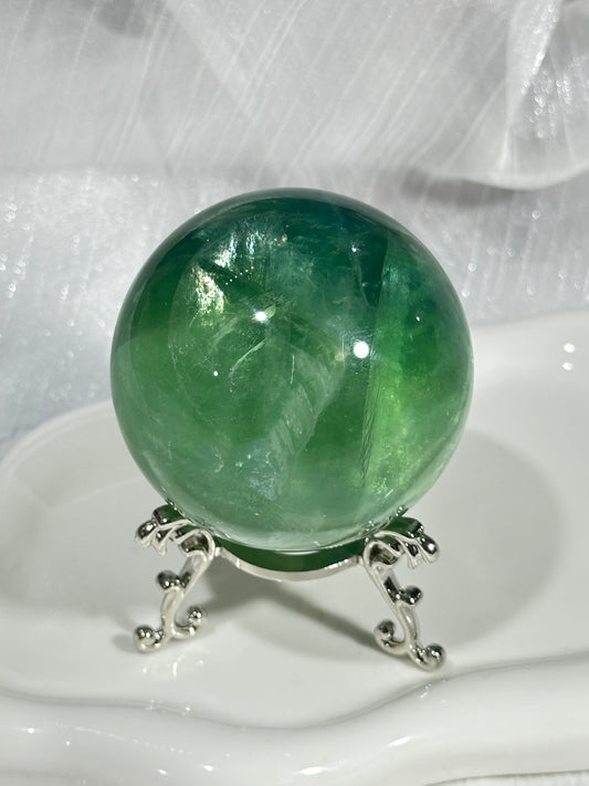 Green Fluorite Crystal Ball