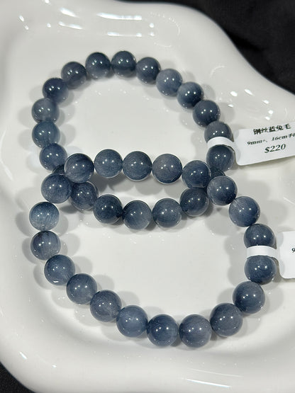 Steel wire blue rabbit fur crystal