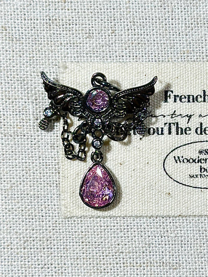 Gun black pink zircon wings