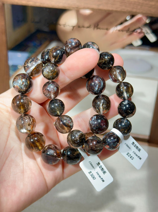 Black gold flower crystal