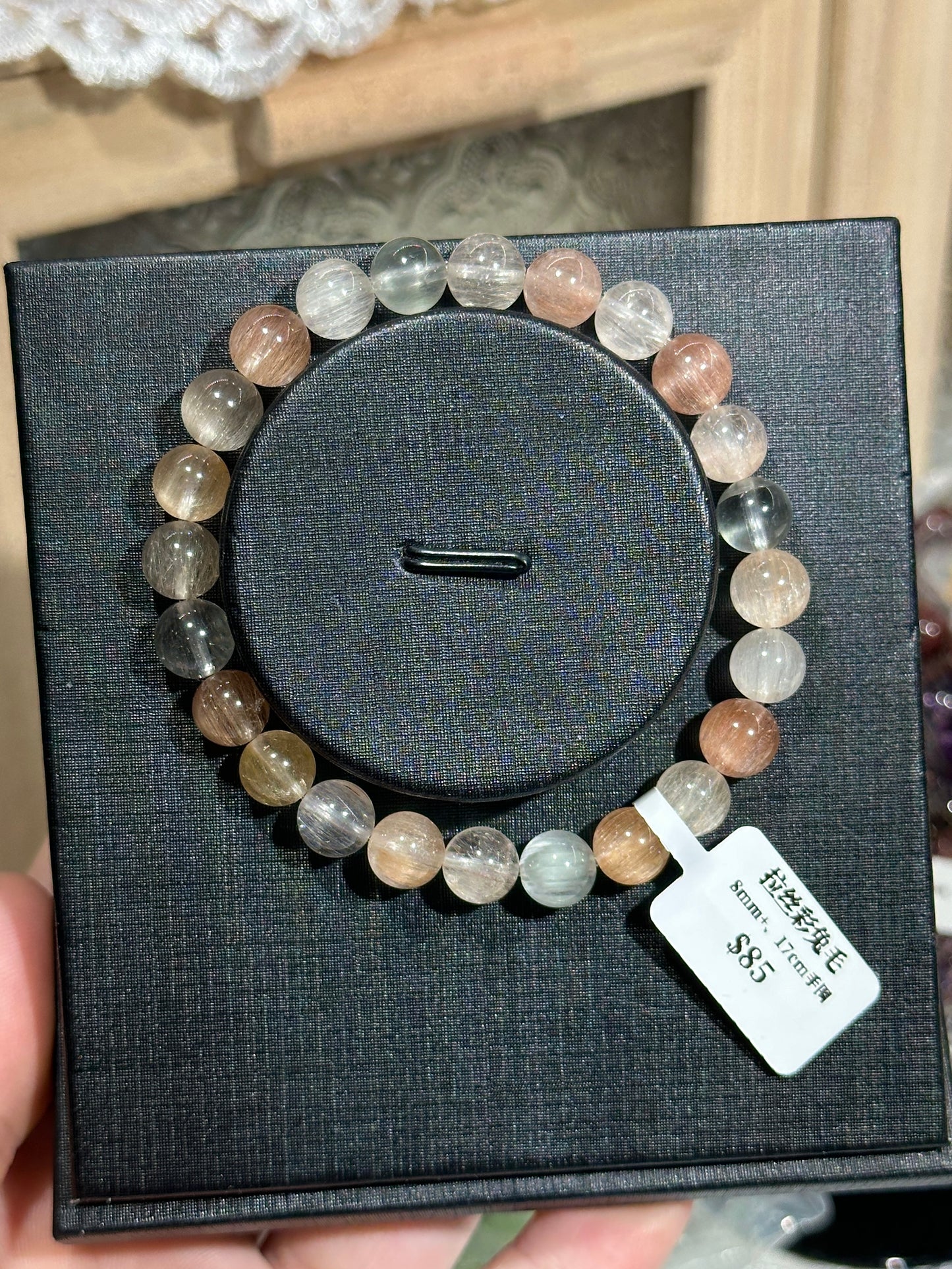 Brushed colored rabbit fur crystal