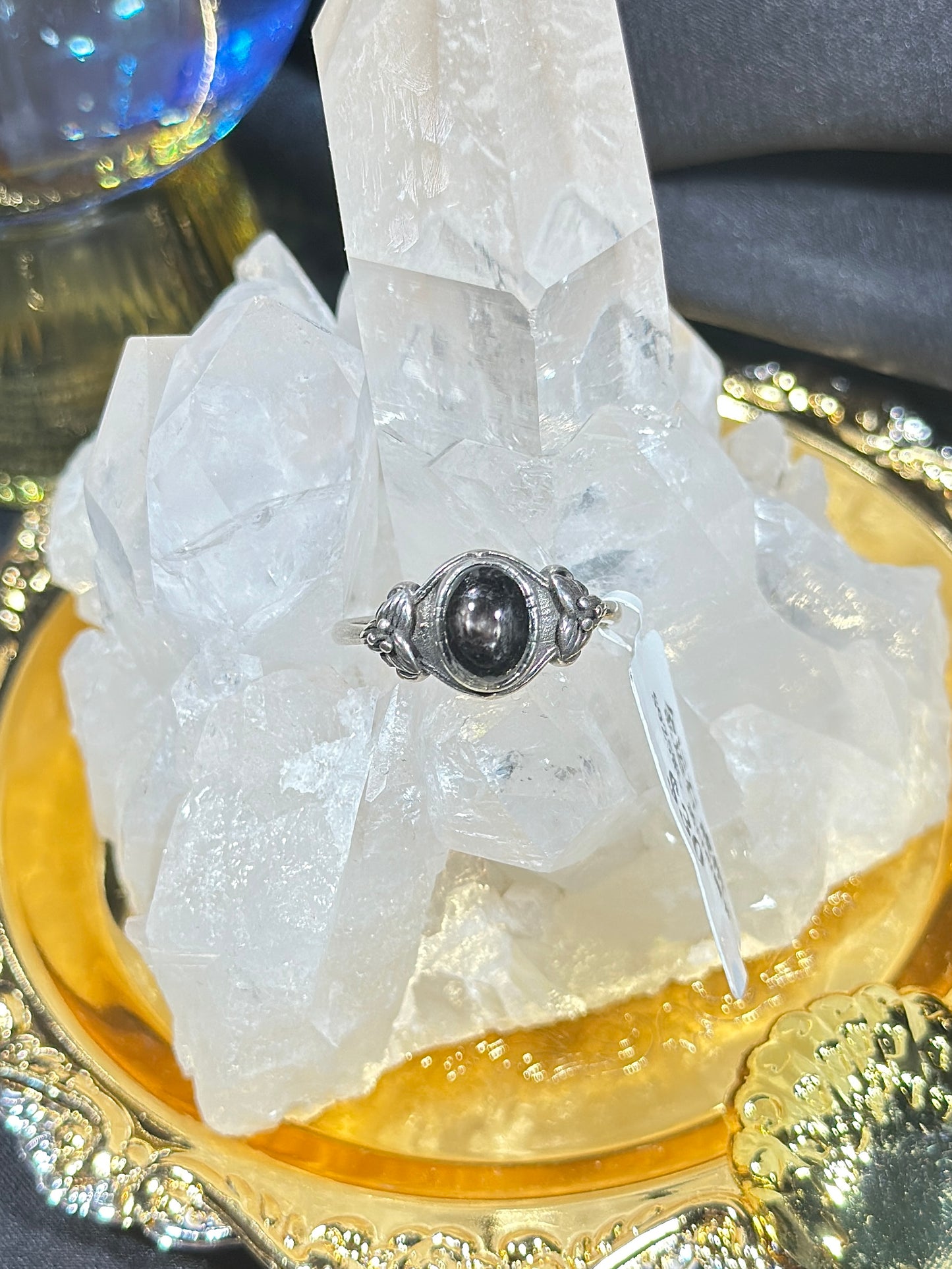 Gold Luck Stone S925 Silver Ring-1