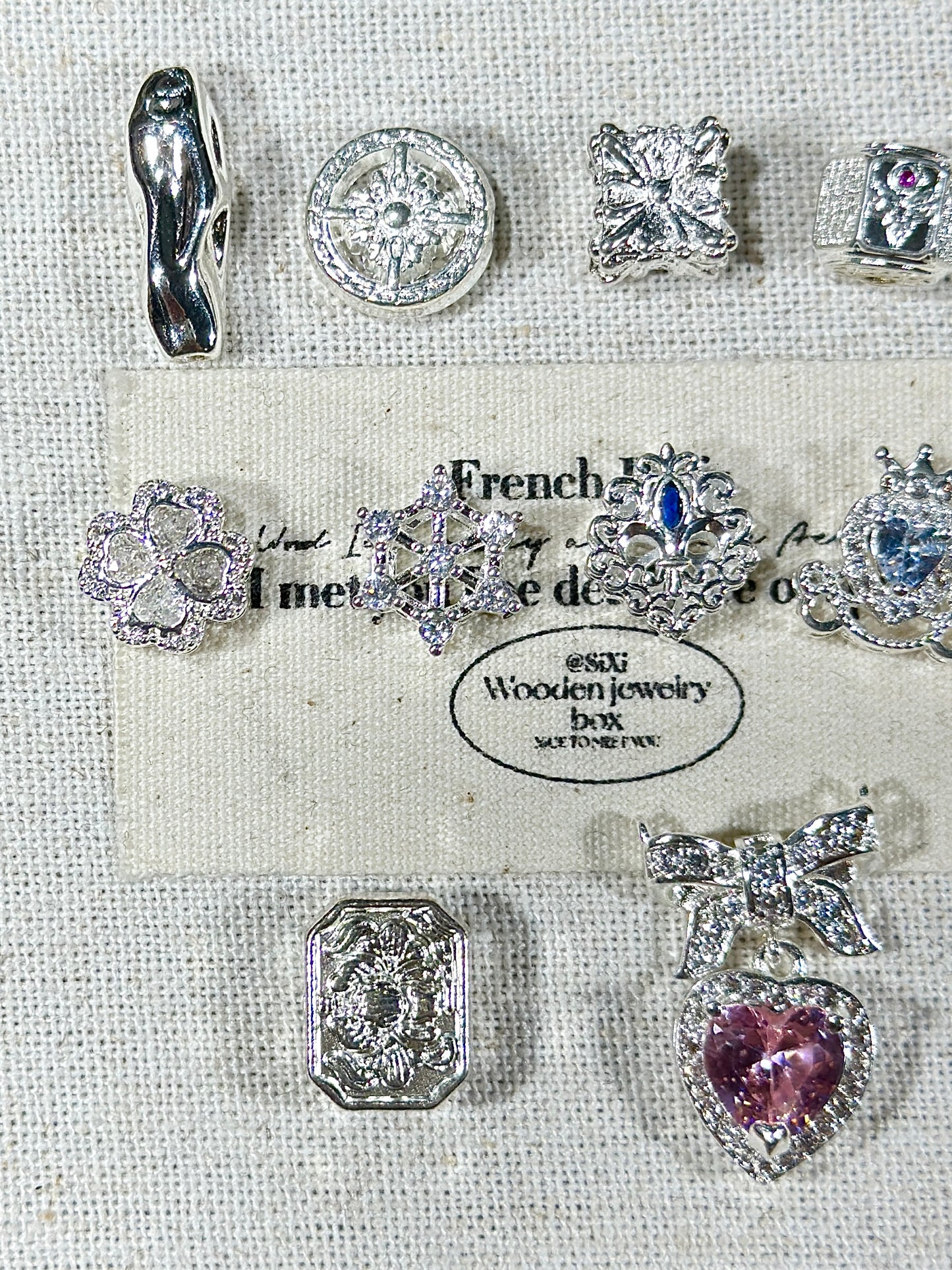 Bright silver spacer beads