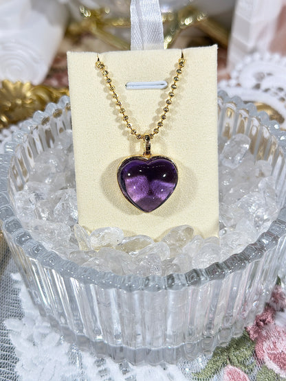 Amethyst Heart Necklace S925 Silver