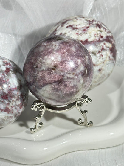 Plum Blossom Tourmaline Crystal Ball