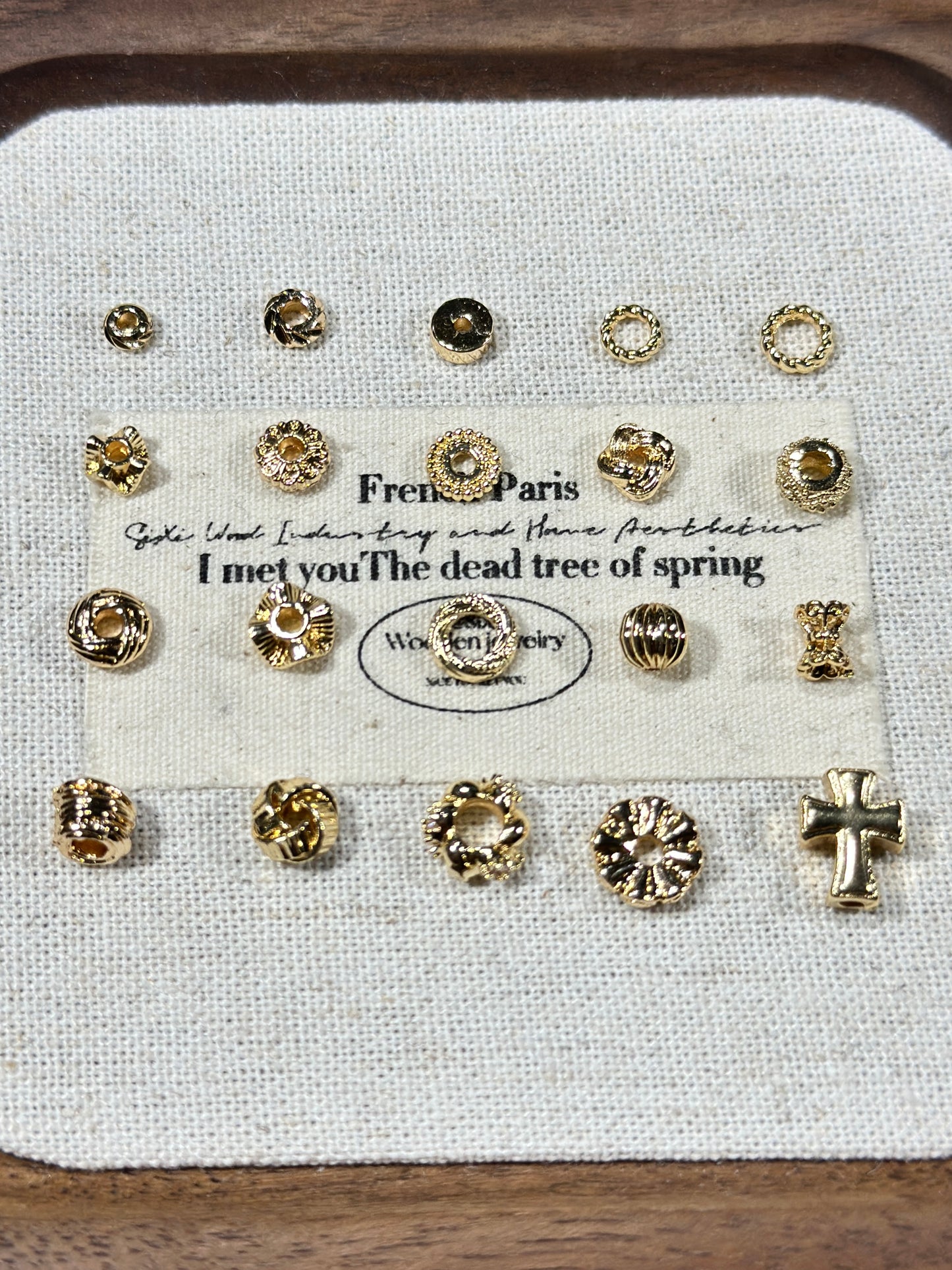 Bright gold spacer accessories