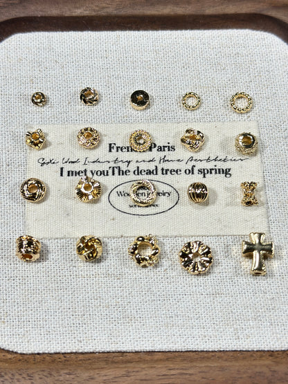 Bright gold spacer accessories