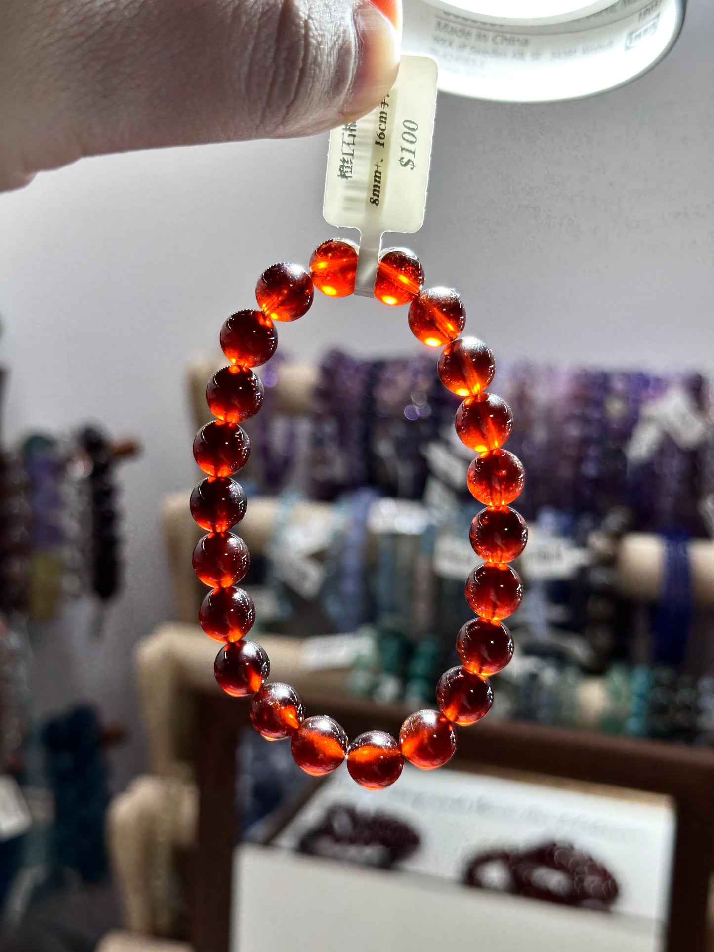 Orange-red garnet