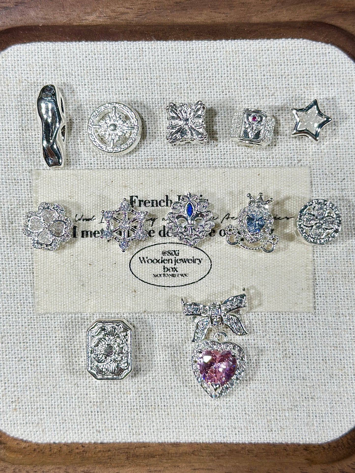 Bright silver spacer beads