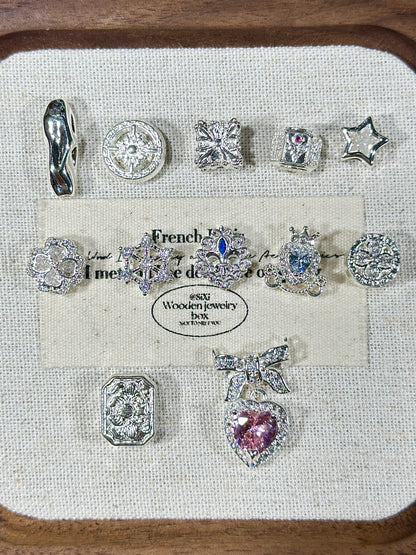 Bright silver spacer beads