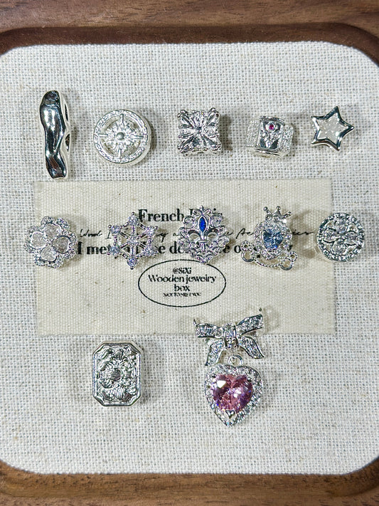 Bright silver spacer beads