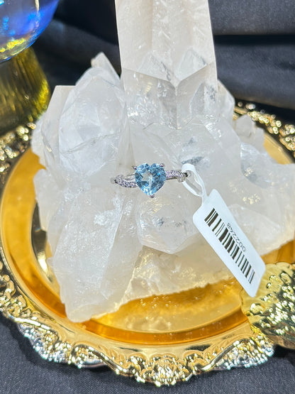 Aquamarine S925 silver ring-2