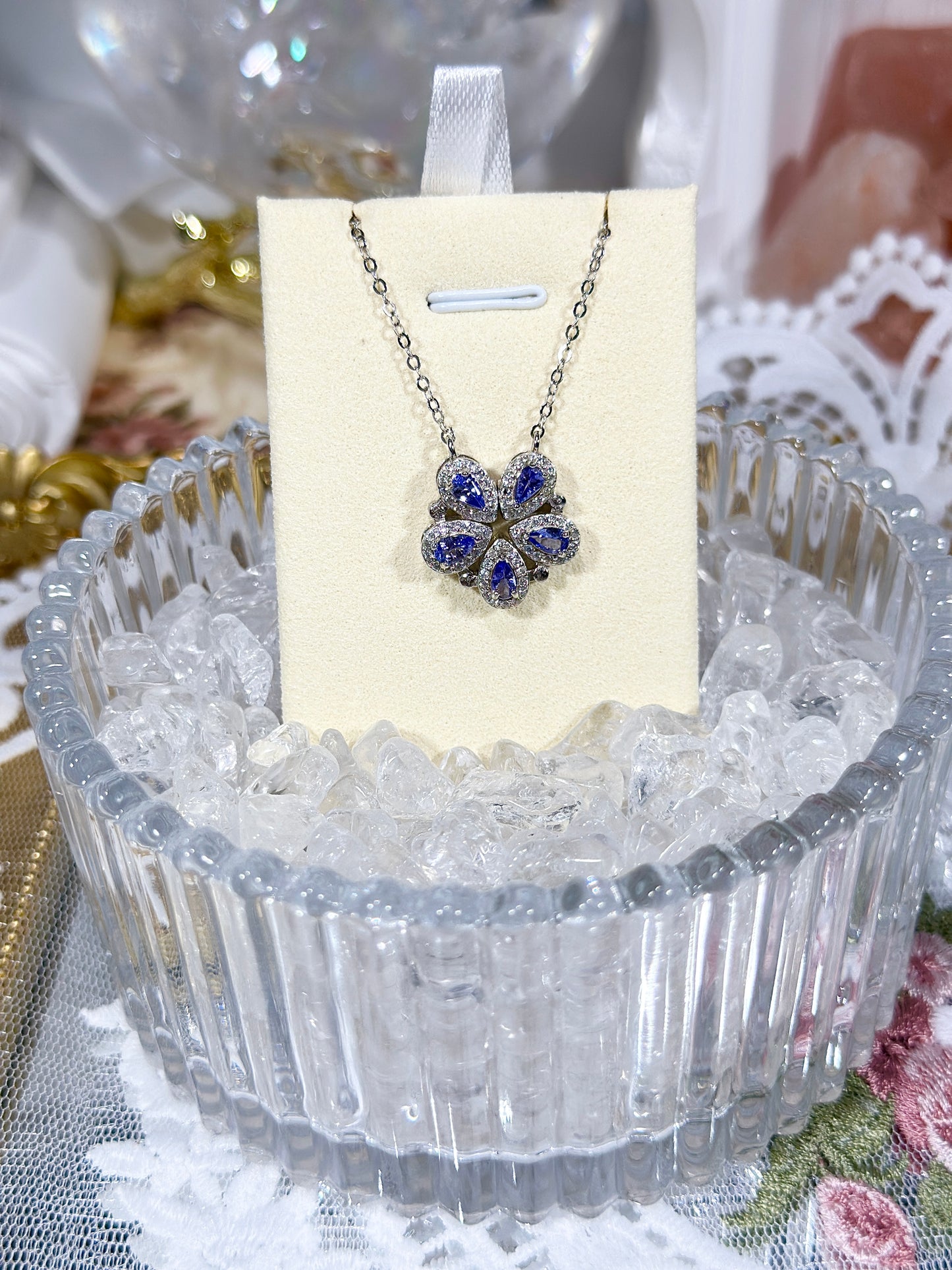 Tanzanite magnetic necklace S925 silver
