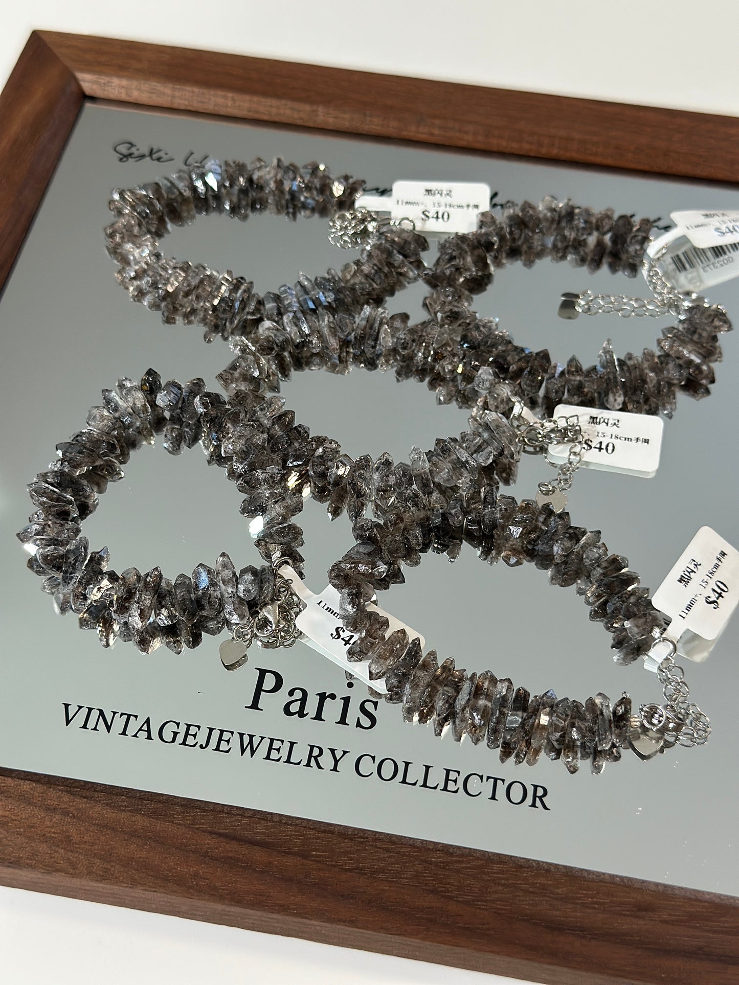 双尖黑闪灵水晶