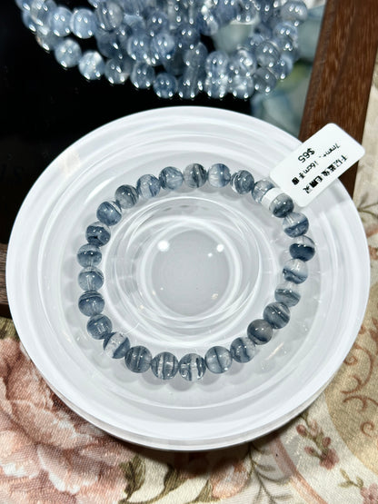 Light blue Melaleuca blue rabbit fur ghost