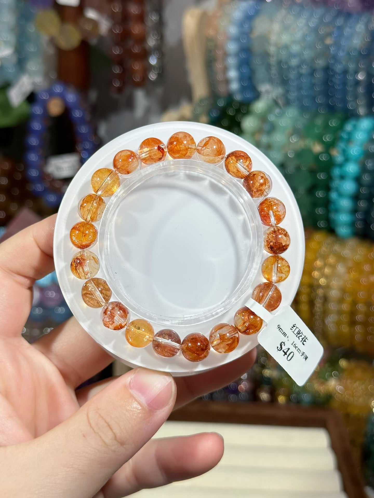 Red Gum Flower Crystal 9mm+