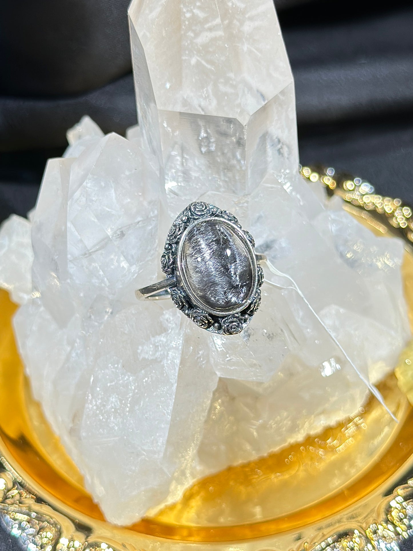 黑银钛S925银戒指