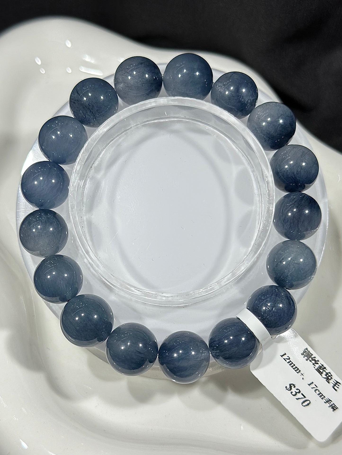 Steel wire blue rabbit fur crystal