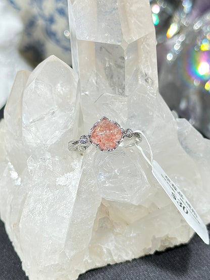 草莓晶S925银戒指