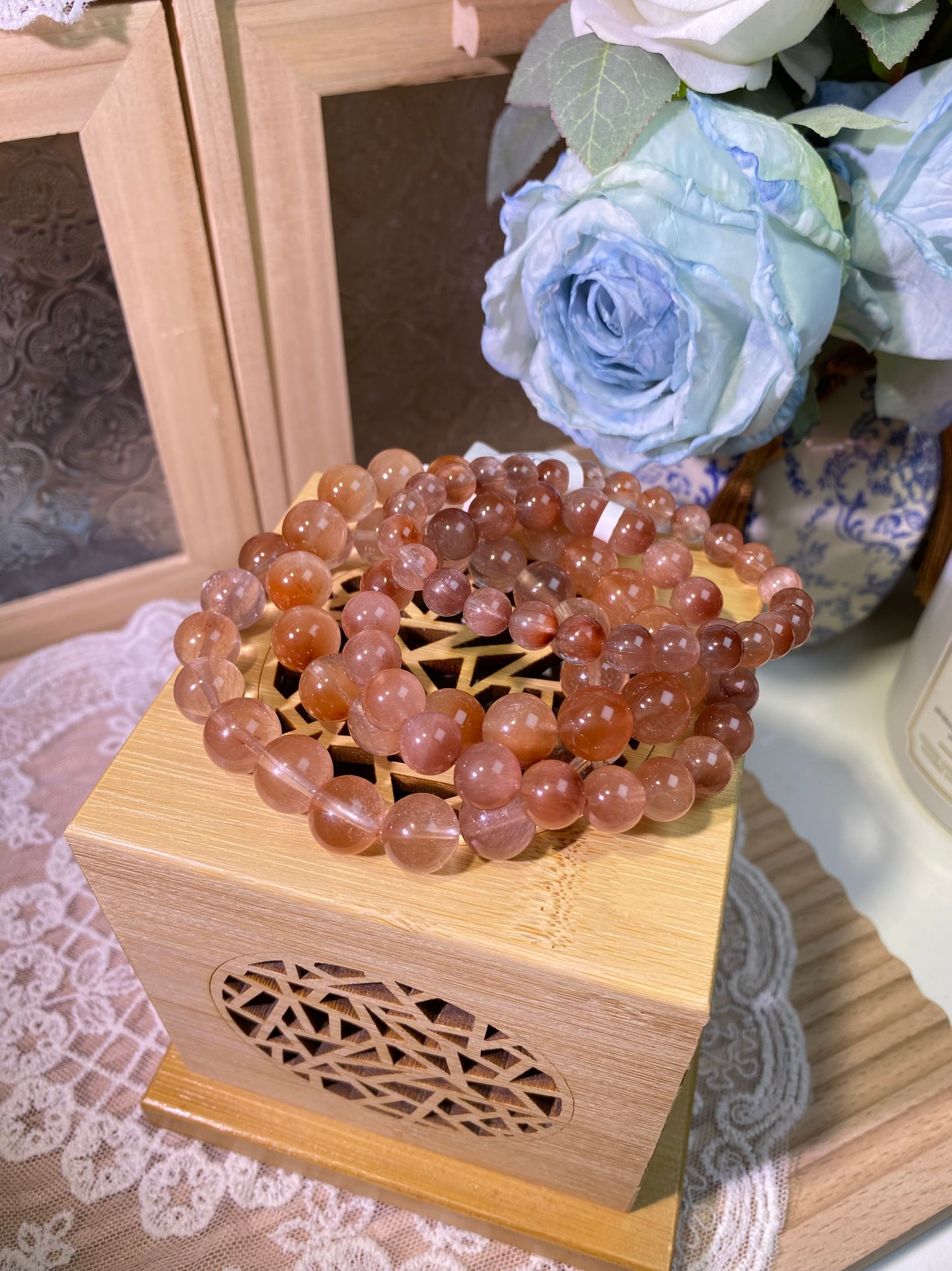 Bean paste pink rabbit hair crystal