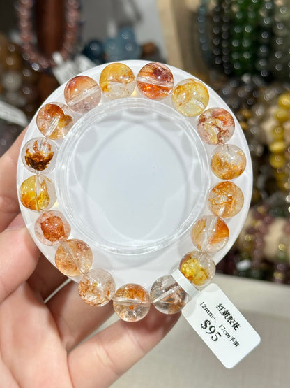 Red and yellow gum flower crystal