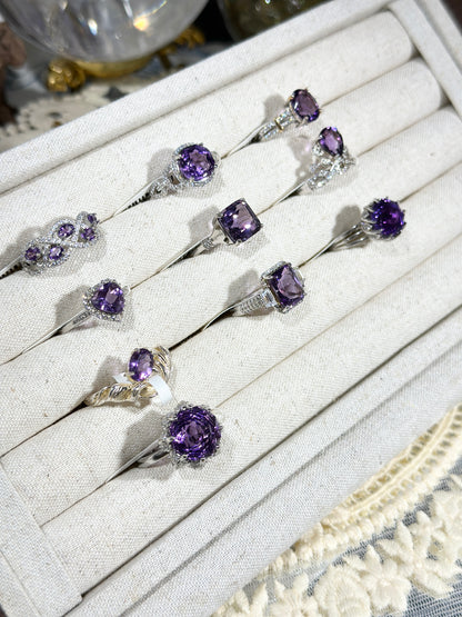 紫水晶戒指 S925银