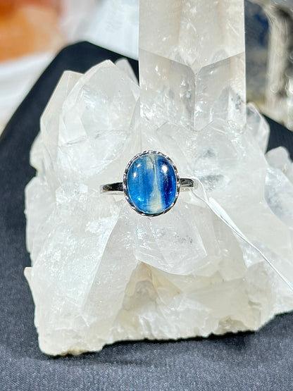 蓝晶石S925银戒指
