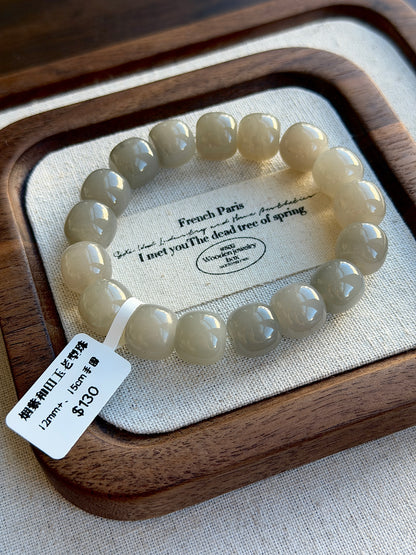 烟紫和田玉老形珠