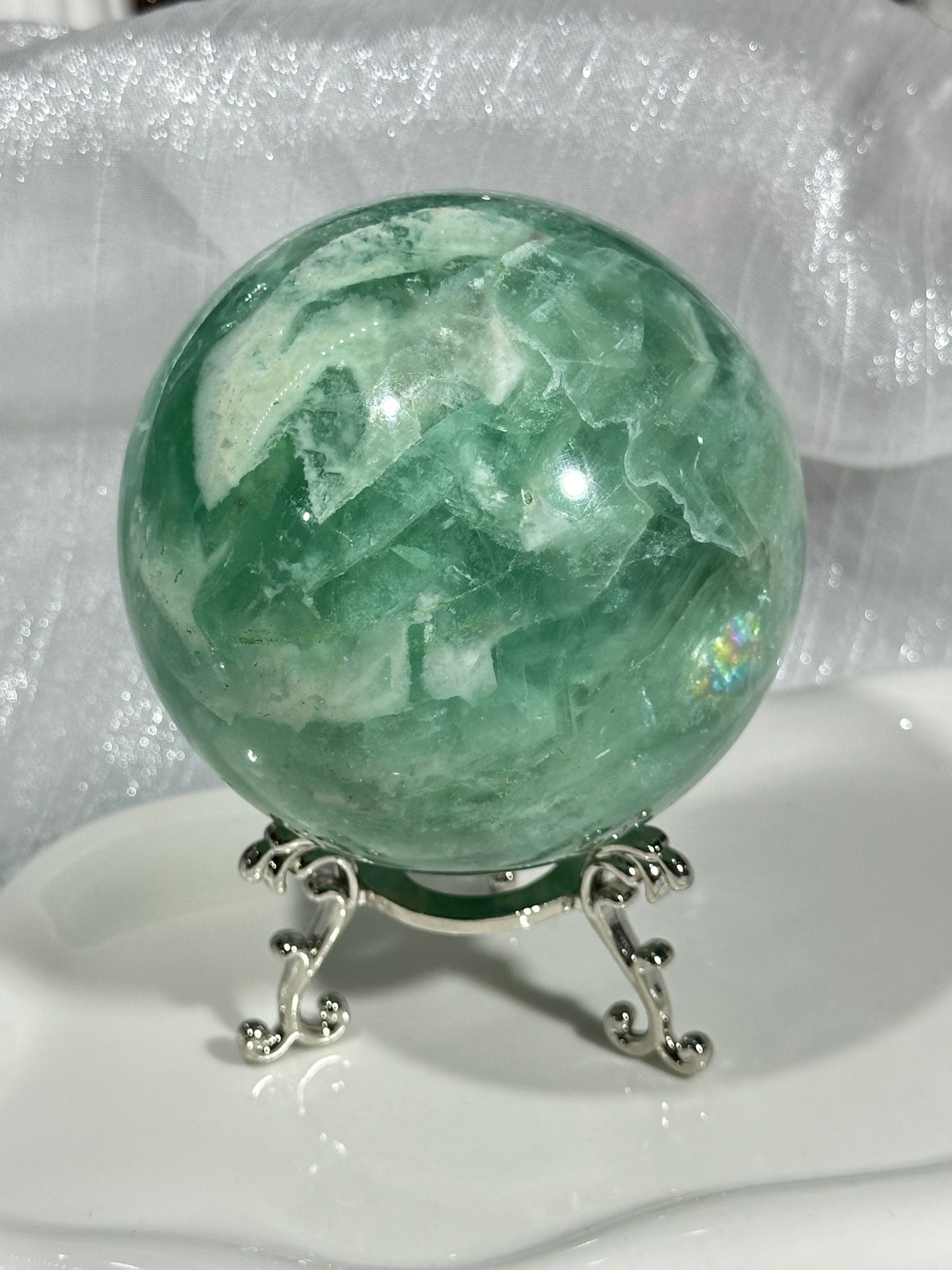 Green Fluorite Crystal Ball