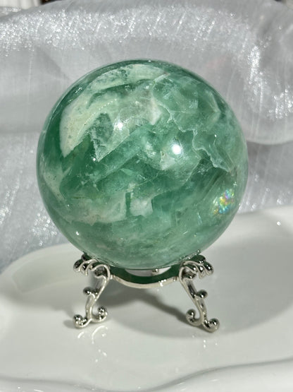 Green Fluorite Crystal Ball