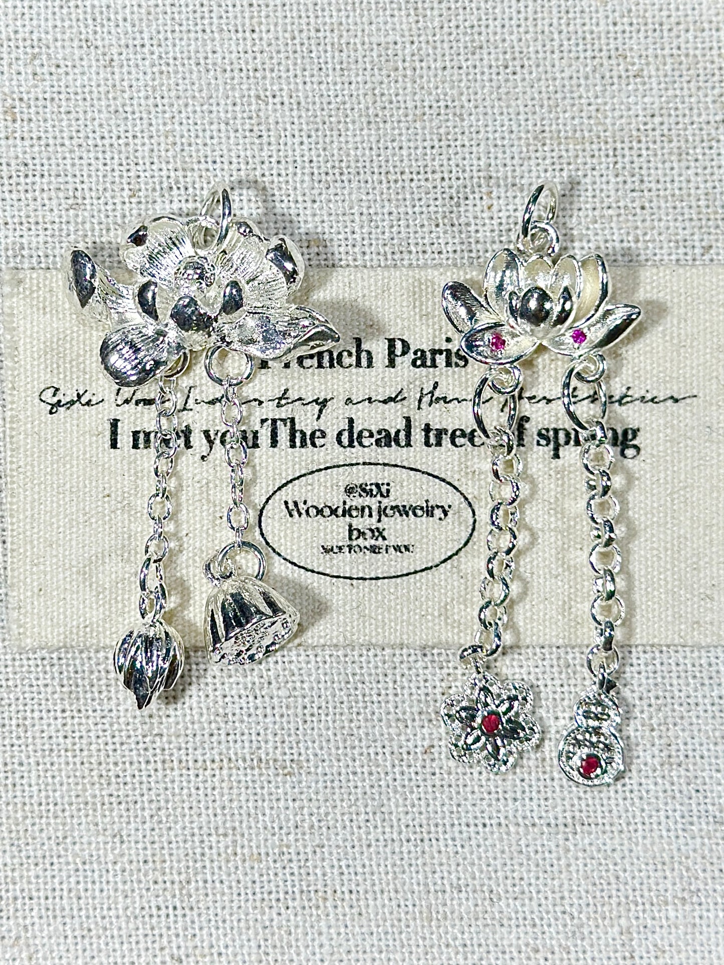 Bright silver lotus tassel drip