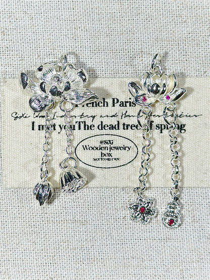 Bright silver lotus tassel drip