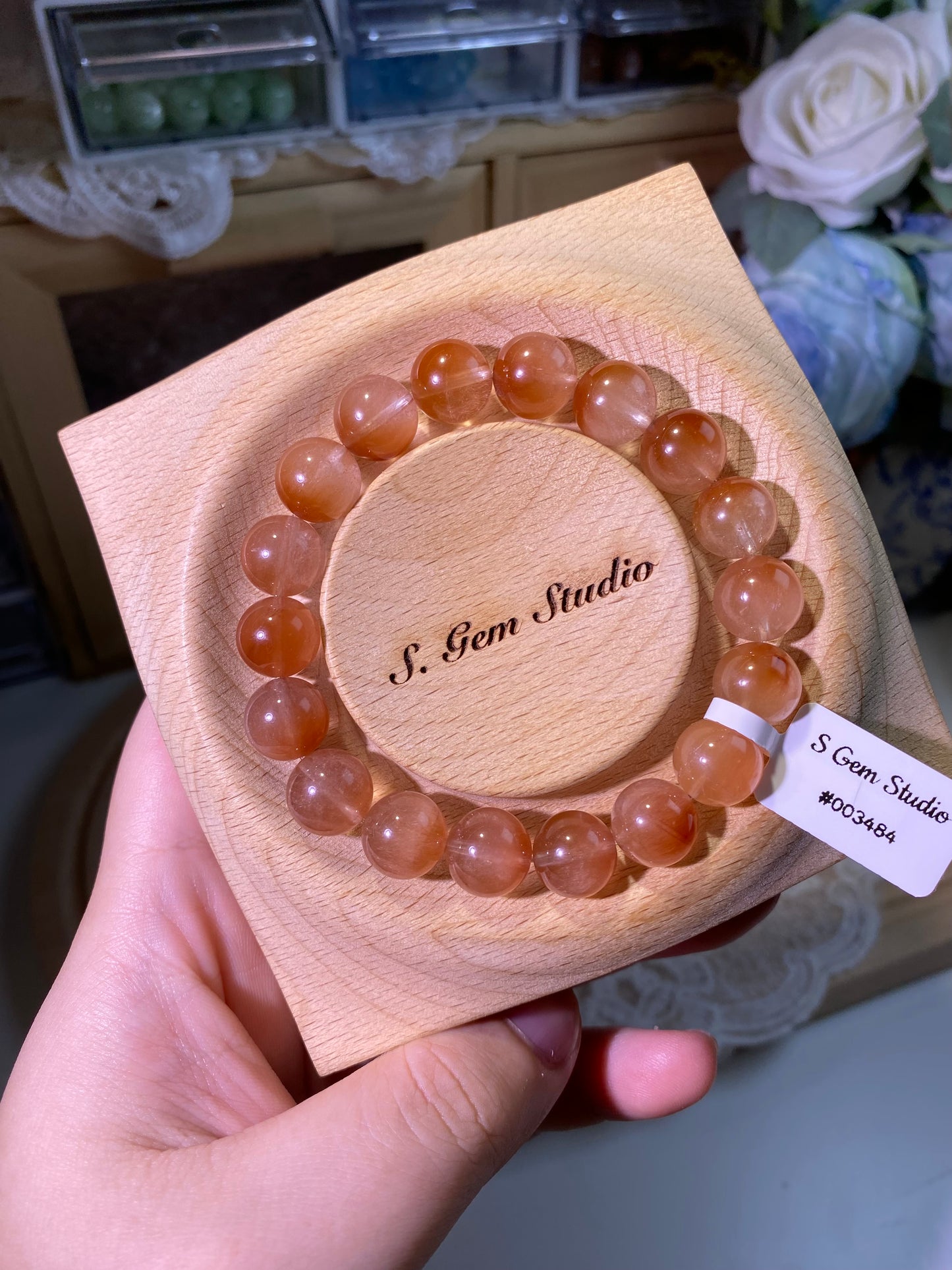 Bean paste pink rabbit hair crystal