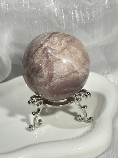 Pink fluorite crystal ball