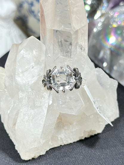 白水晶S925银戒指