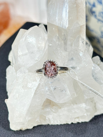 Purple Pink Ghost Crystal S925 Silver Ring