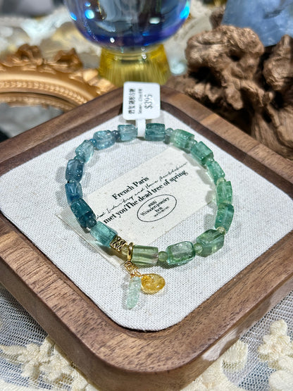 Free-Shaped Sugar Cube Blue Green Tourmaline